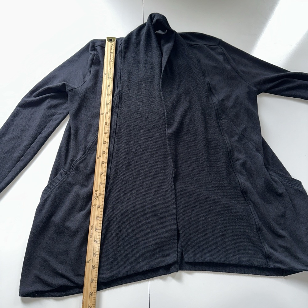 Athleta Cocoon Wrap Cardigan Black Pockets SIZE XSP - Picture 6 of 9